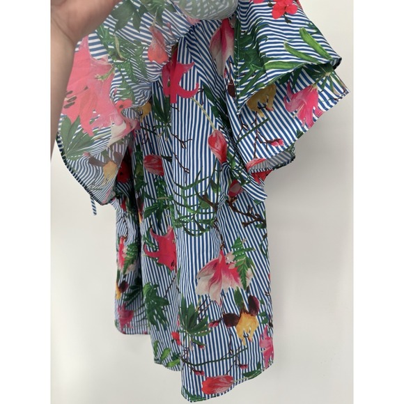 Charlie B Tropical Blouse Vacation Ruffle Resort Holiday Hawaii Cruise Summer XL - Picture 4 of 8